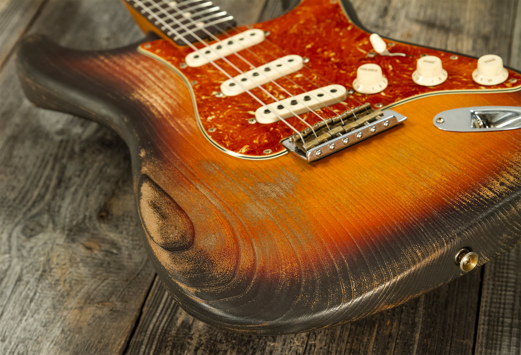 Fender Custom Shop Strat Sandblasted Masterbuilt P.walker #r117542 - Heavy Relic 3-color Sunburst - E-Gitarre in Str-Form - Variation 2