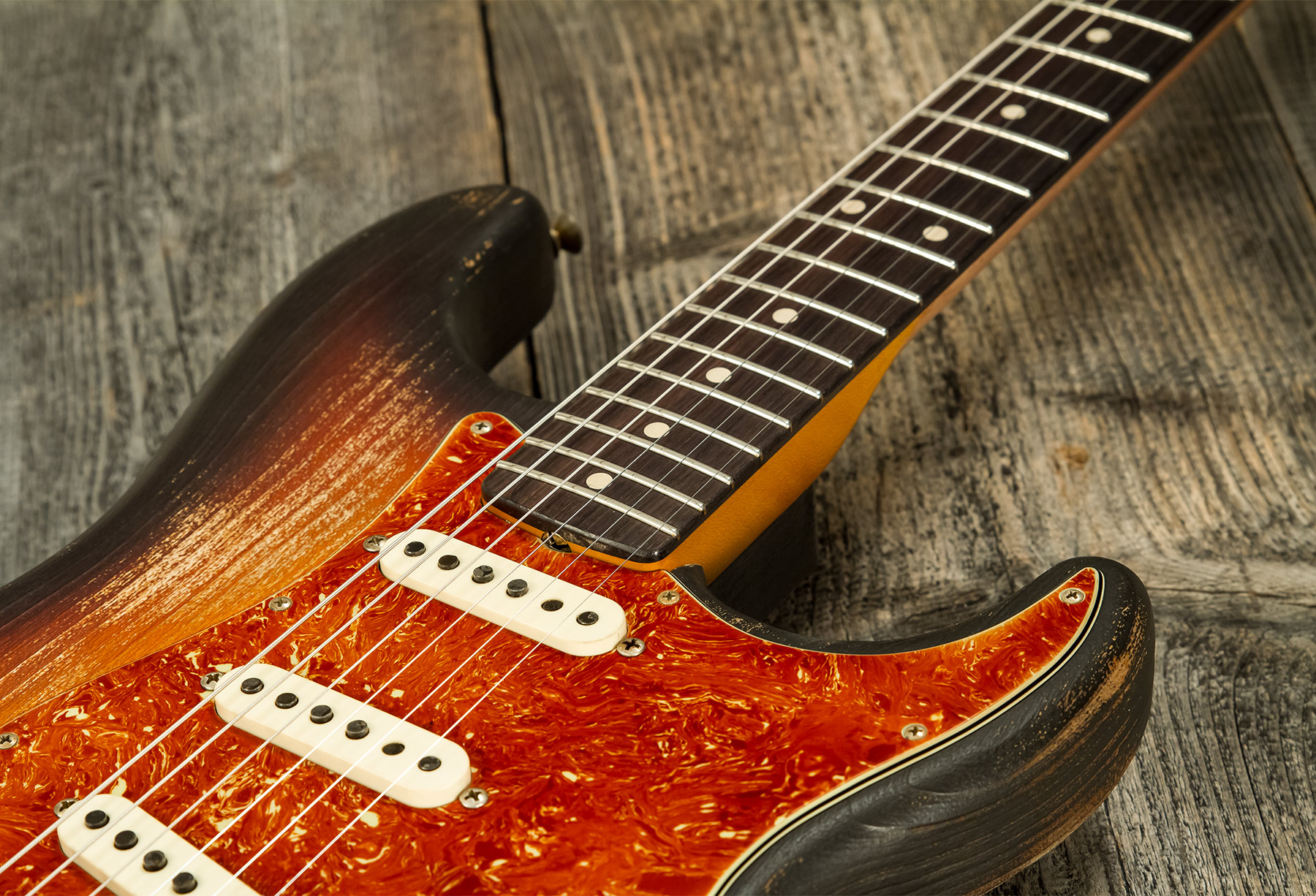 Fender Custom Shop Strat Sandblasted Masterbuilt P.walker #r117542 - Heavy Relic 3-color Sunburst - E-Gitarre in Str-Form - Variation 4