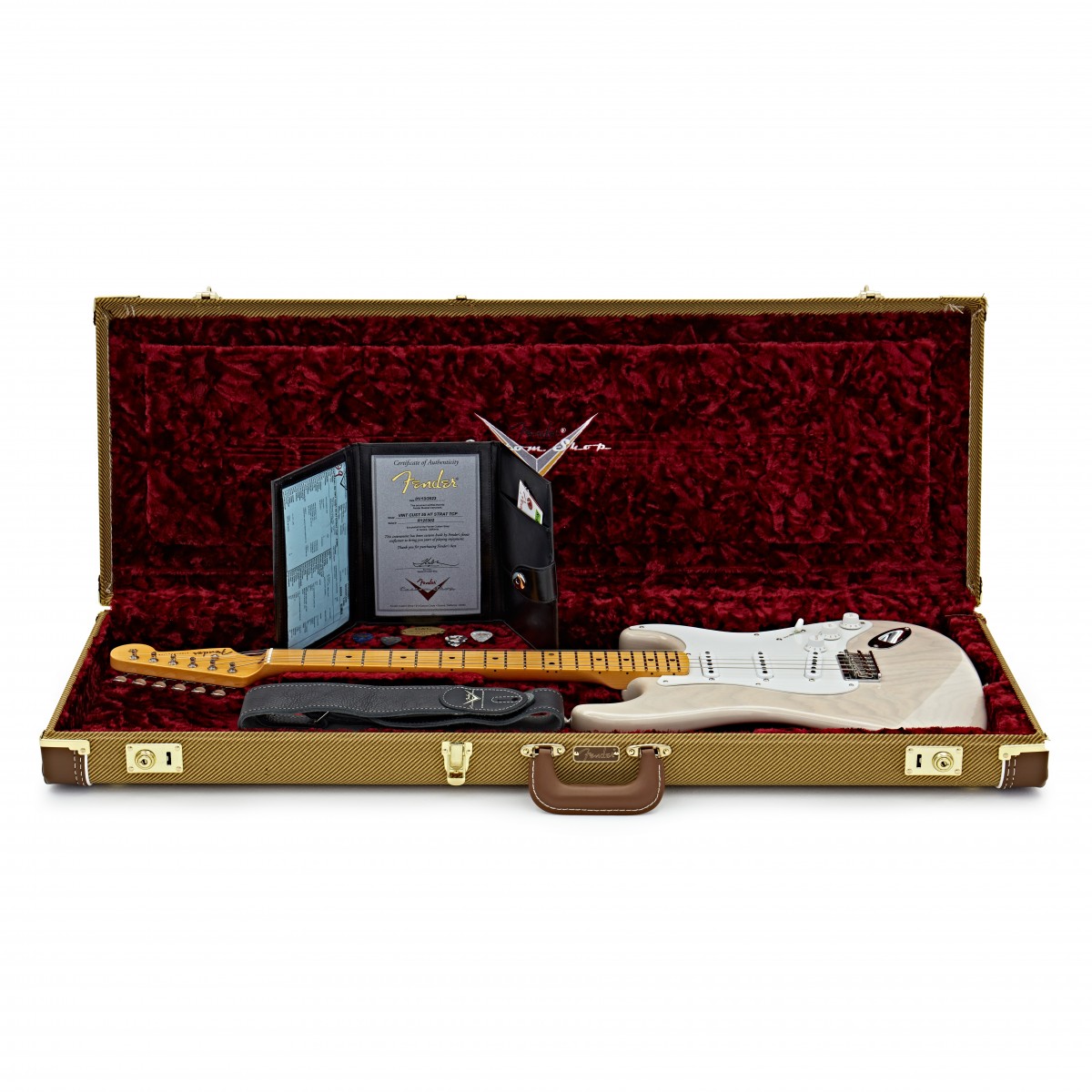 Fender Custom Shop Strat Vintage Custom 1955 Hardtail 3s Ht Mn - Time Capsule Package White Blonde - E-Gitarre in Str-Form - Variation 7