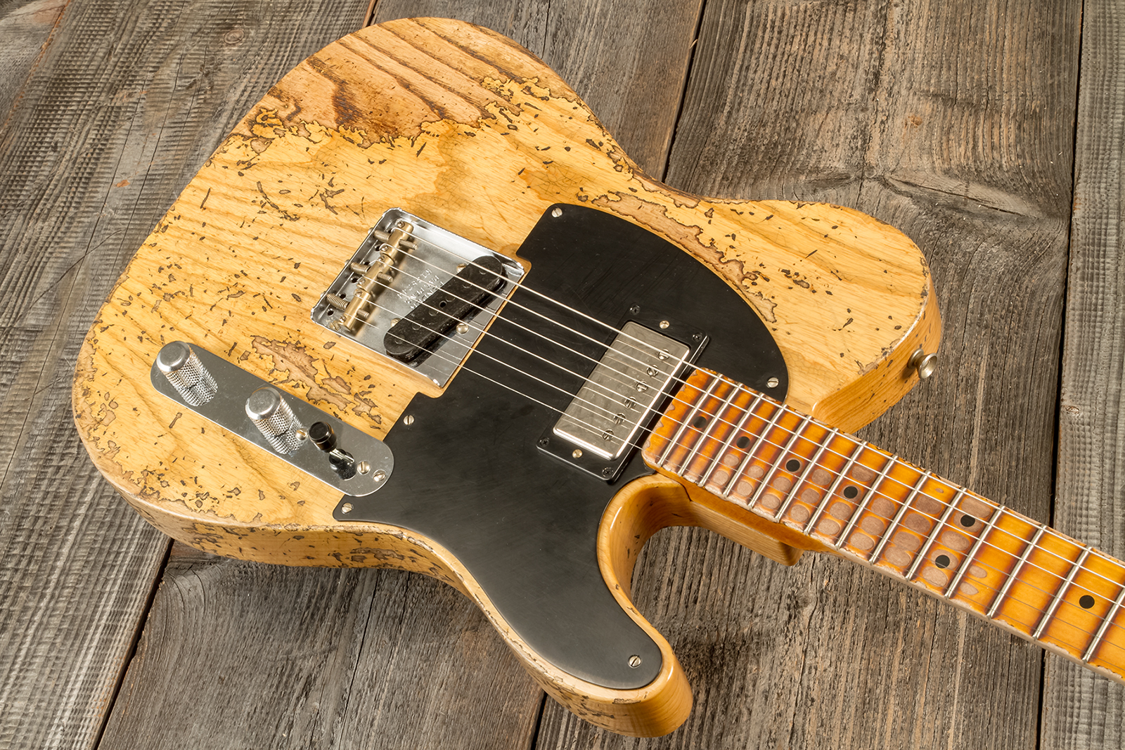 Fender Custom Shop Tele 1951 Sh Mn #r13524 - Super Heavy Relic Natural - E-Gitarre in Teleform - Variation 2