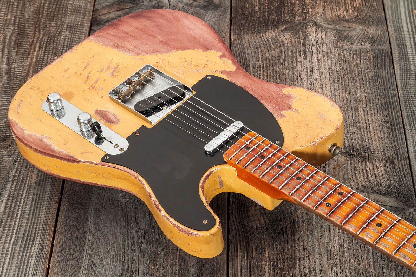 Fender Custom Shop Tele 1952 2s Ht Mn #128066 - Super Heavy Relic Nocaster Blonde - E-Gitarre in Teleform - Variation 3