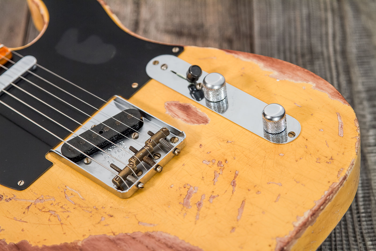 Fender Custom Shop Tele 1952 2s Ht Mn #128066 - Super Heavy Relic Nocaster Blonde - E-Gitarre in Teleform - Variation 6