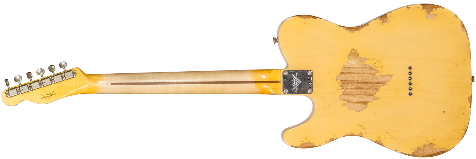 Fender Custom Shop Tele 1952 2s Ht Mn #r131281 - Heavy Relic Aged Nocaster Blonde - E-Gitarre in Teleform - Variation 1
