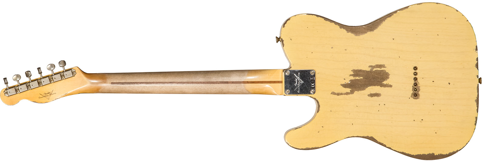 Fender Custom Shop Tele 1952 2s Ht Mn #r131382 - Heavy Relic Aged Nocaster Blonde - E-Gitarre in Teleform - Variation 1