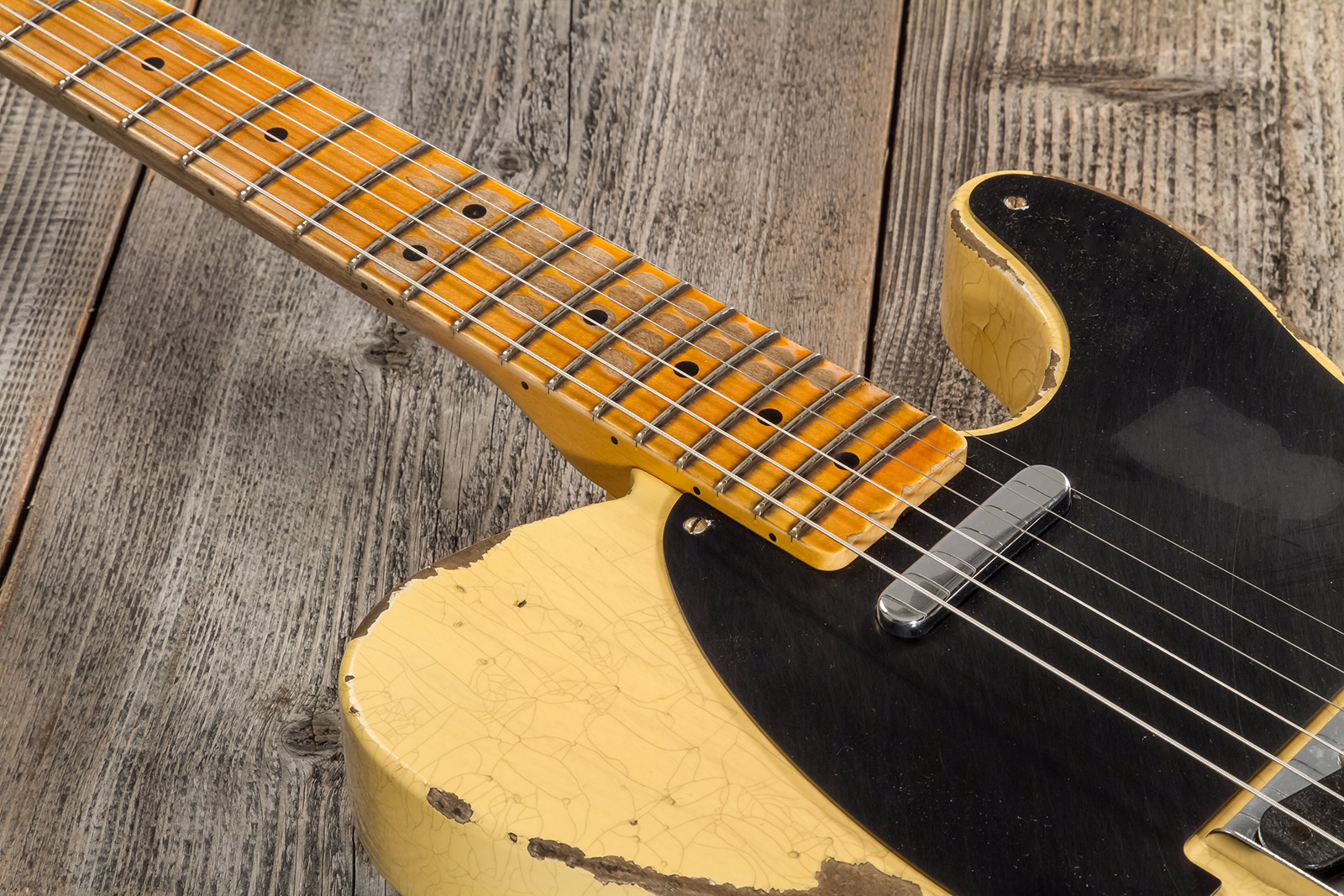 Fender Custom Shop Tele 1952 2s Ht Mn #r131382 - Heavy Relic Aged Nocaster Blonde - E-Gitarre in Teleform - Variation 3
