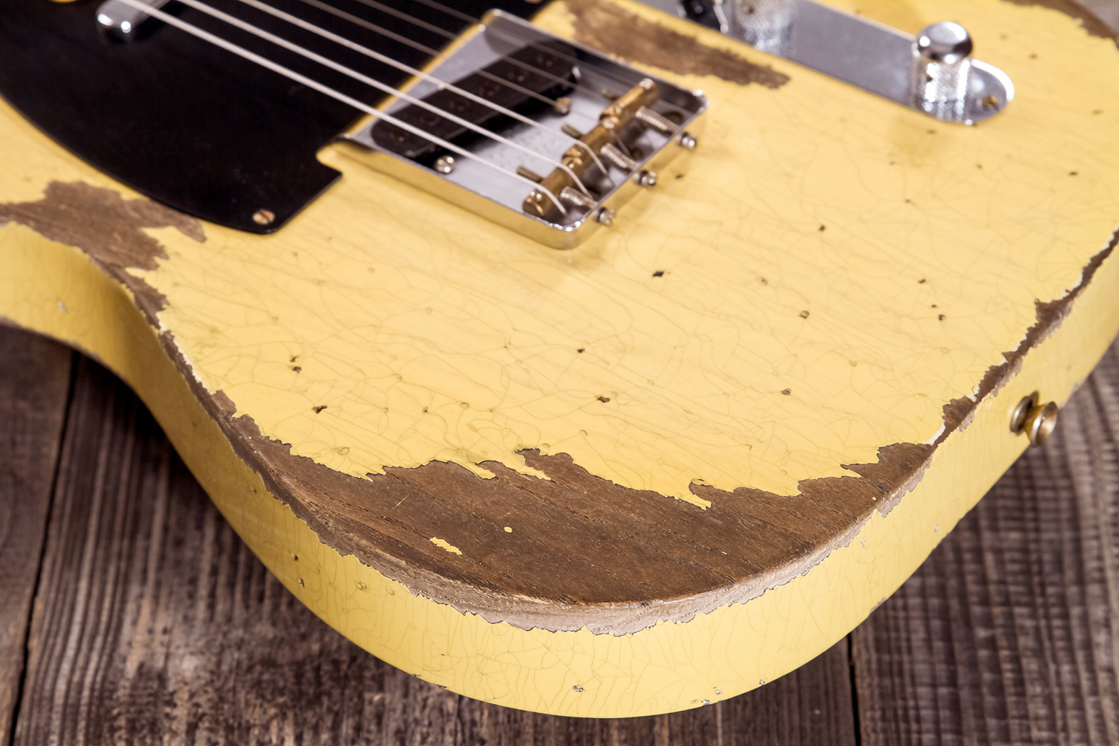 Fender Custom Shop Tele 1952 2s Ht Mn #r131382 - Heavy Relic Aged Nocaster Blonde - E-Gitarre in Teleform - Variation 4