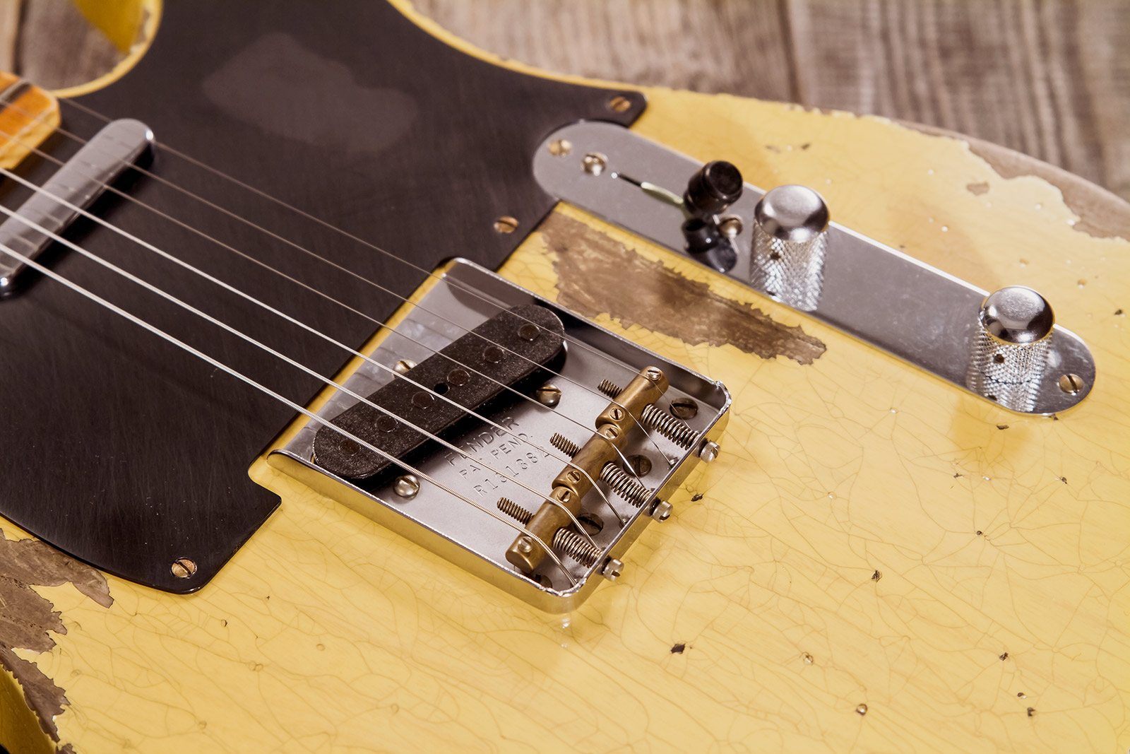 Fender Custom Shop Tele 1952 2s Ht Mn #r131382 - Heavy Relic Aged Nocaster Blonde - E-Gitarre in Teleform - Variation 5