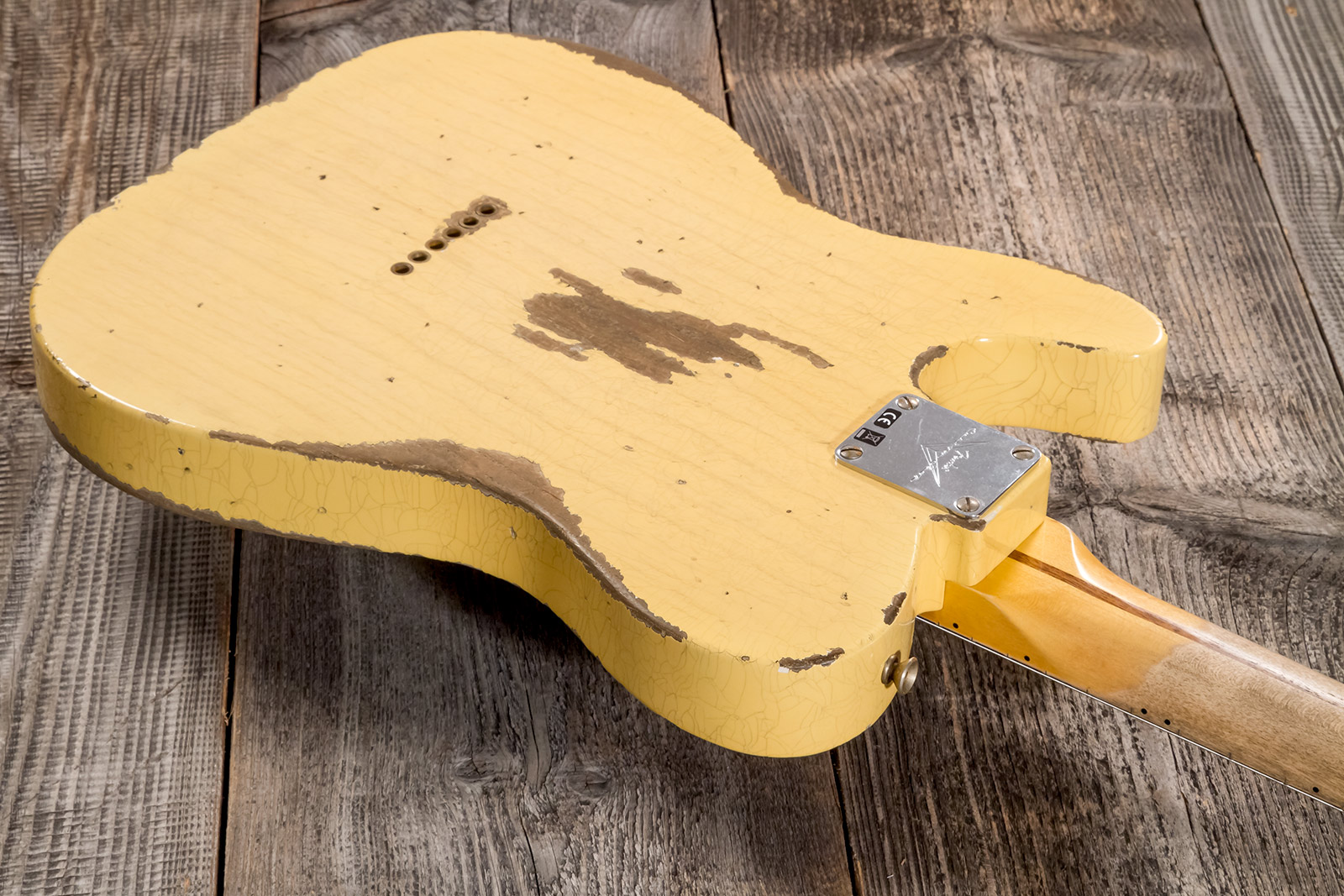 Fender Custom Shop Tele 1952 2s Ht Mn #r131382 - Heavy Relic Aged Nocaster Blonde - E-Gitarre in Teleform - Variation 6