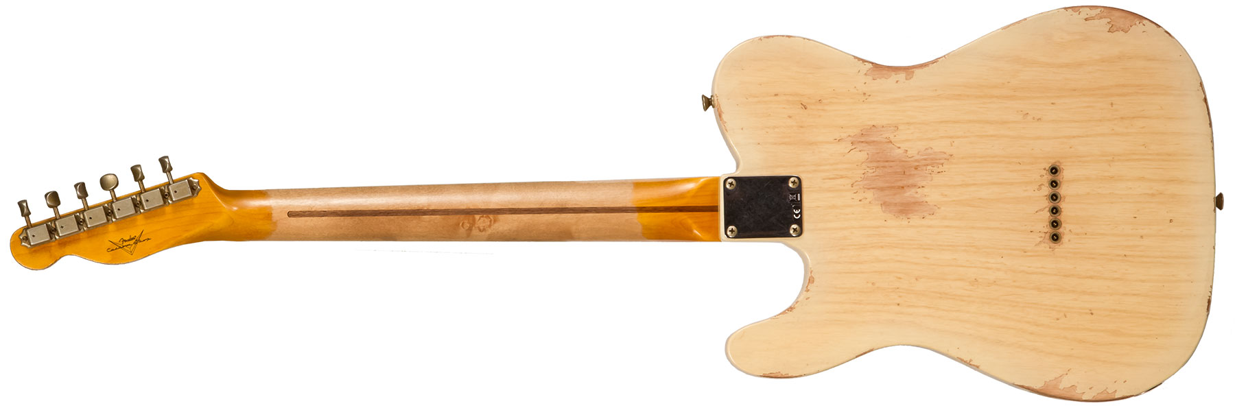 Fender Custom Shop Tele 1952 2s Ht Mn #r136384 - Heavy Relic Natural Blonde - E-Gitarre in Teleform - Variation 1