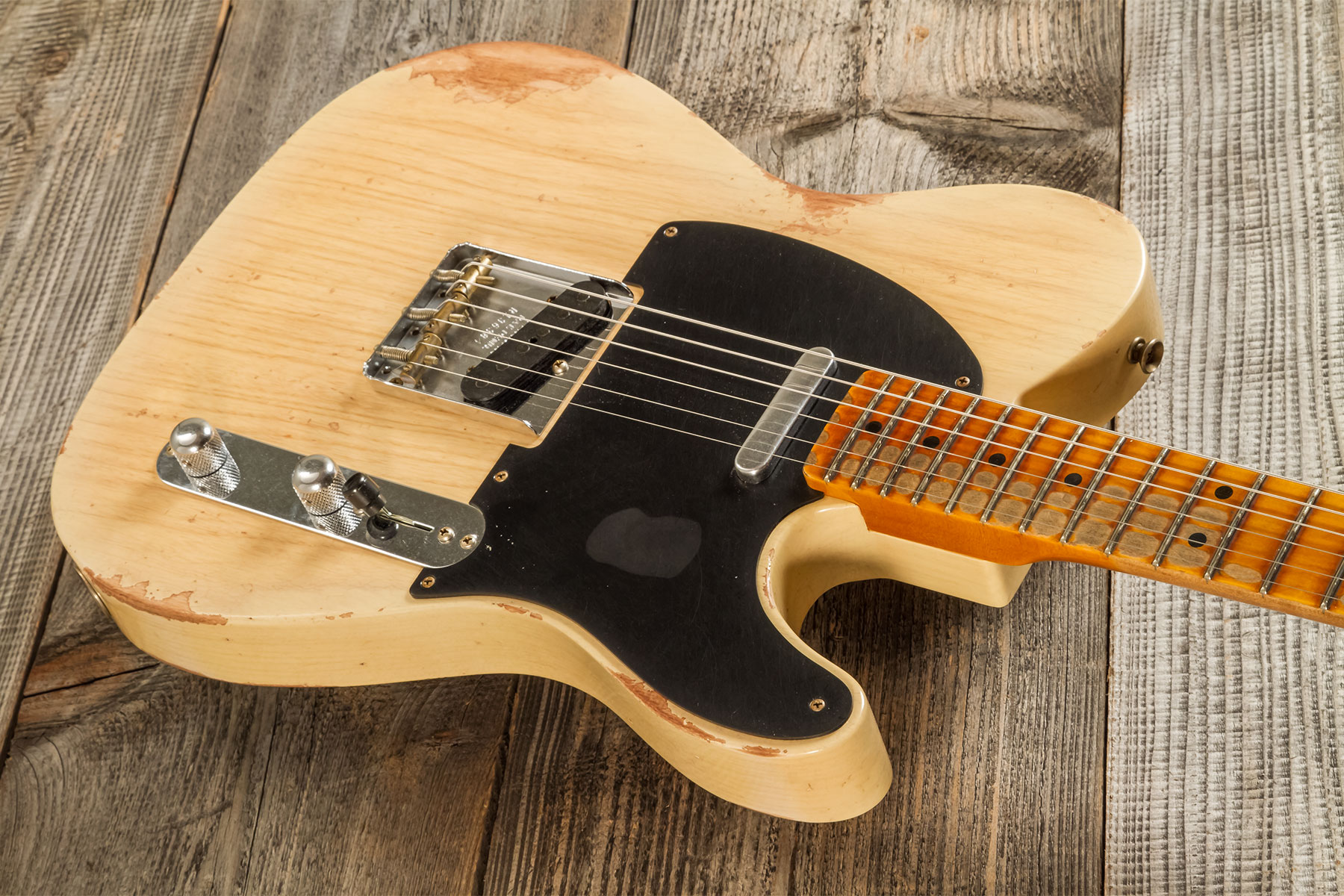 Fender Custom Shop Tele 1952 2s Ht Mn #r136384 - Heavy Relic Natural Blonde - E-Gitarre in Teleform - Variation 2