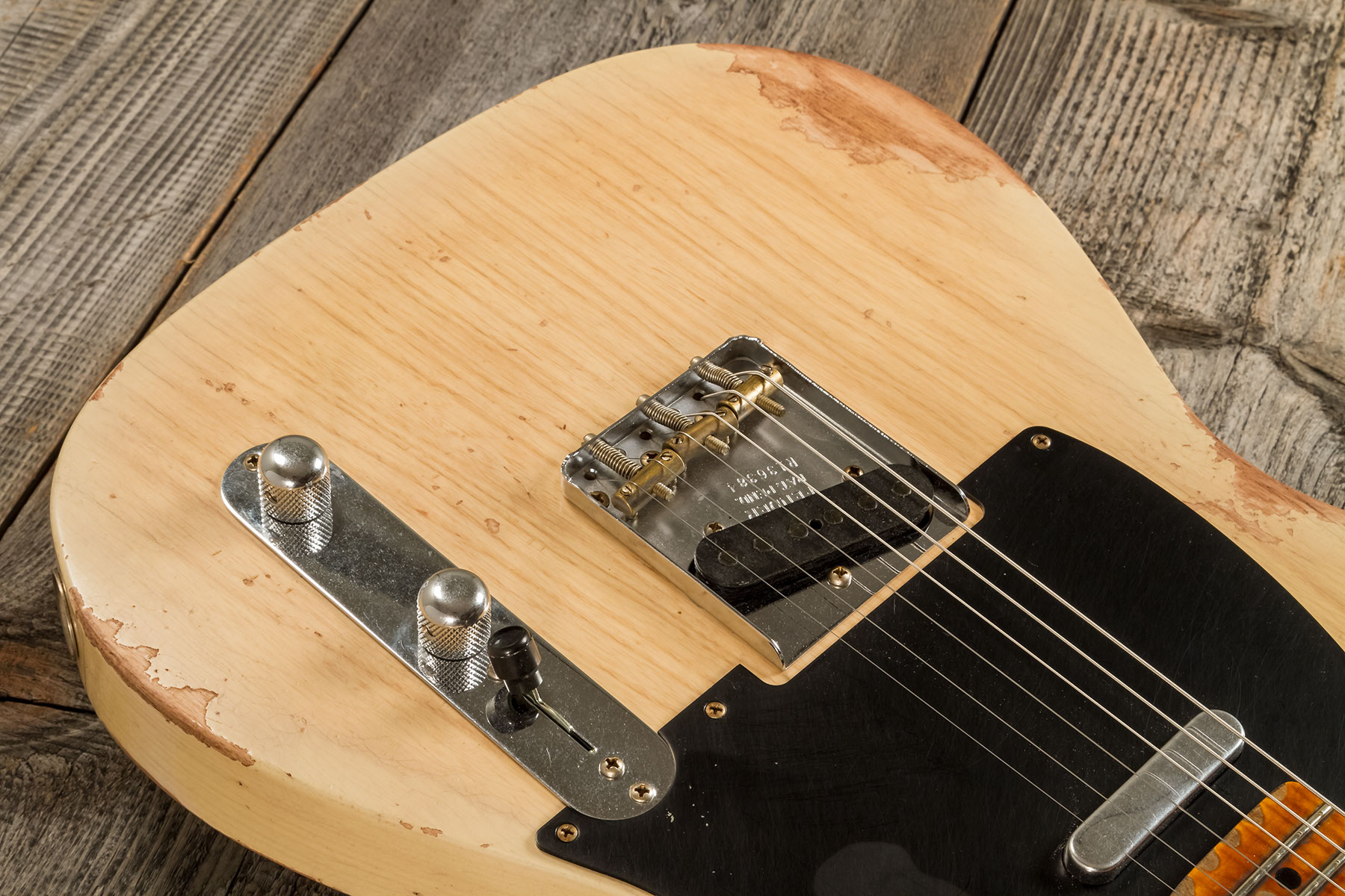 Fender Custom Shop Tele 1952 2s Ht Mn #r136384 - Heavy Relic Natural Blonde - E-Gitarre in Teleform - Variation 3