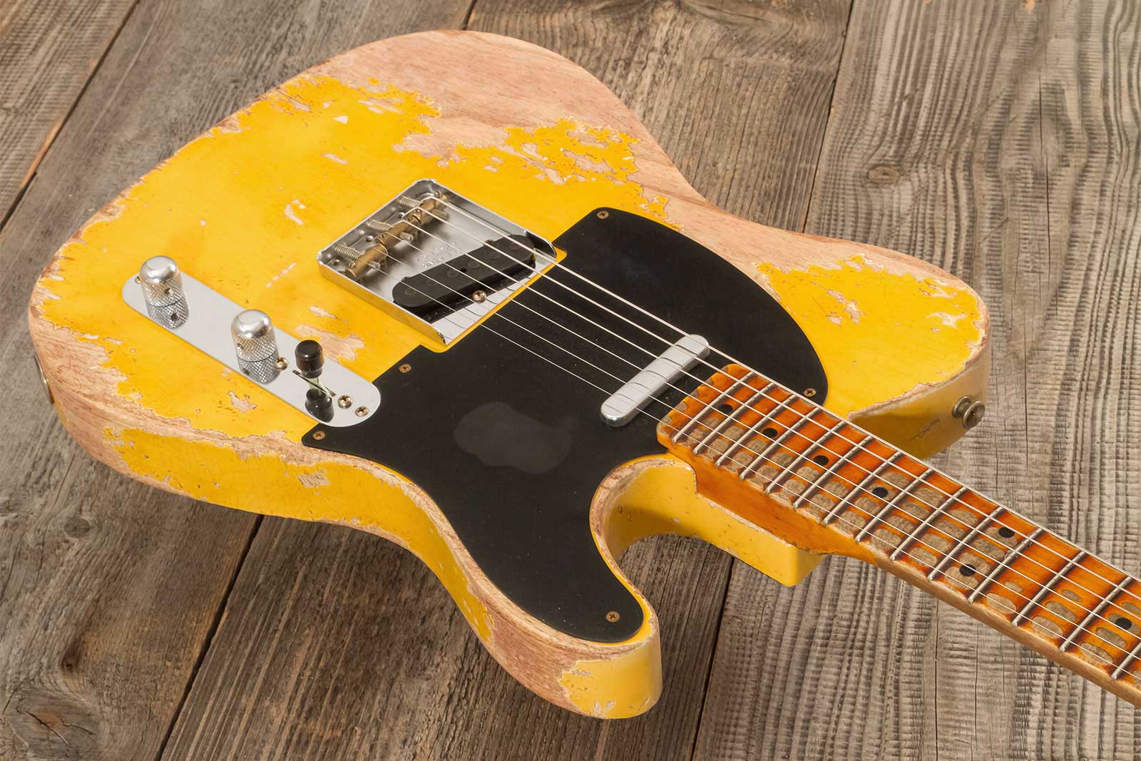 Fender Custom Shop Tele 1953 2s Ht Mn #r128654 - Super Heavy Relic Natural Blonde - E-Gitarre in Str-Form - Variation 1