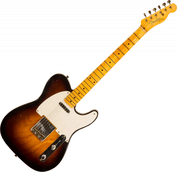 Solidbody e-gitarre Fender Custom Shop 1955 Telecaster #CZ560649 - Relic wide fade 2-color sunburst