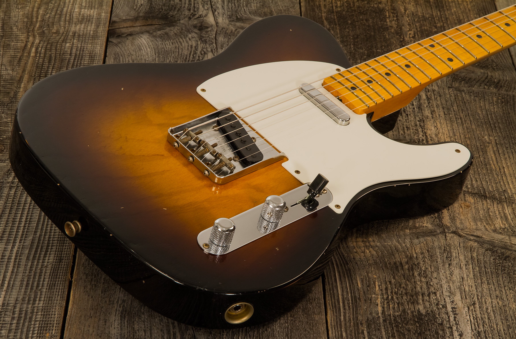 Fender Custom Shop Tele 1955 Ltd 2s Ht Mn #cz560649 - Relic Wide Fade 2-color Sunburst - E-Gitarre in Teleform - Variation 3