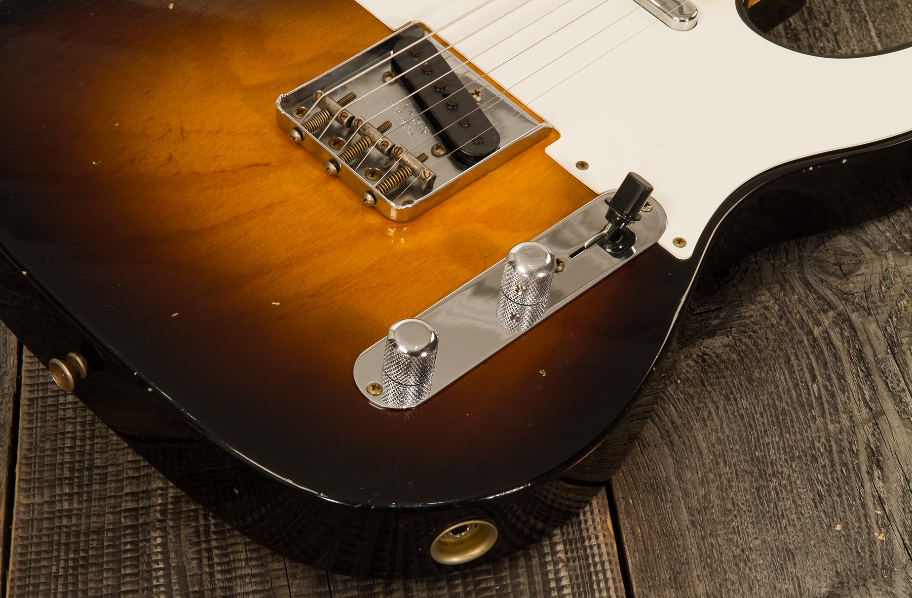 Fender Custom Shop Tele 1955 Ltd 2s Ht Mn #cz560649 - Relic Wide Fade 2-color Sunburst - E-Gitarre in Teleform - Variation 5