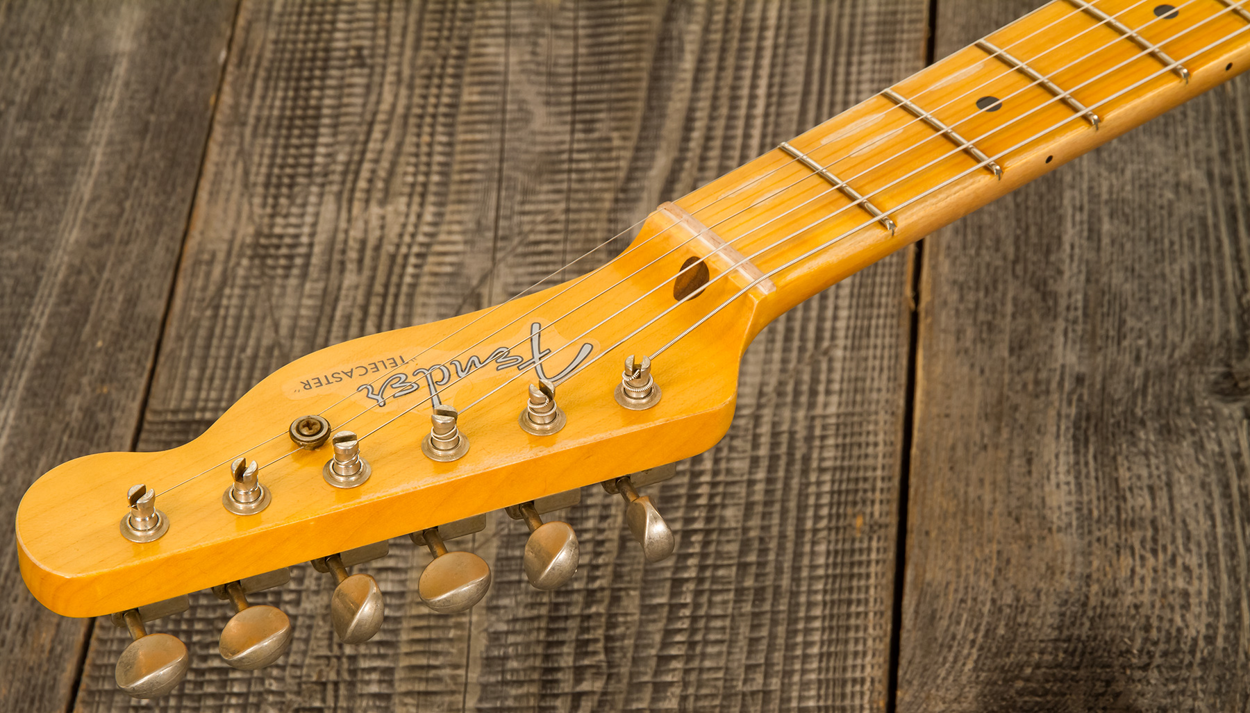 Fender Custom Shop Tele 1955 Ltd 2s Ht Mn #cz560649 - Relic Wide Fade 2-color Sunburst - E-Gitarre in Teleform - Variation 8