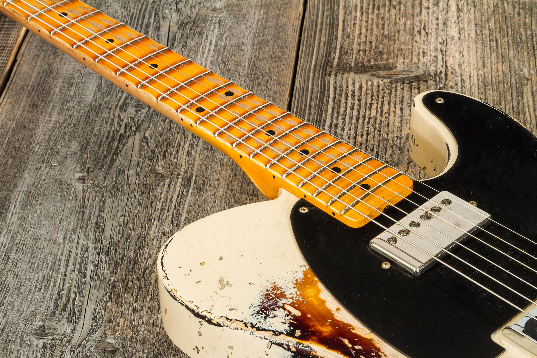 Fender Custom Shop Tele 1957 Sh Ht Mn #r117579 - Heavy Relic Desert Sand Ov. Sunburst - E-Gitarre in Teleform - Variation 3