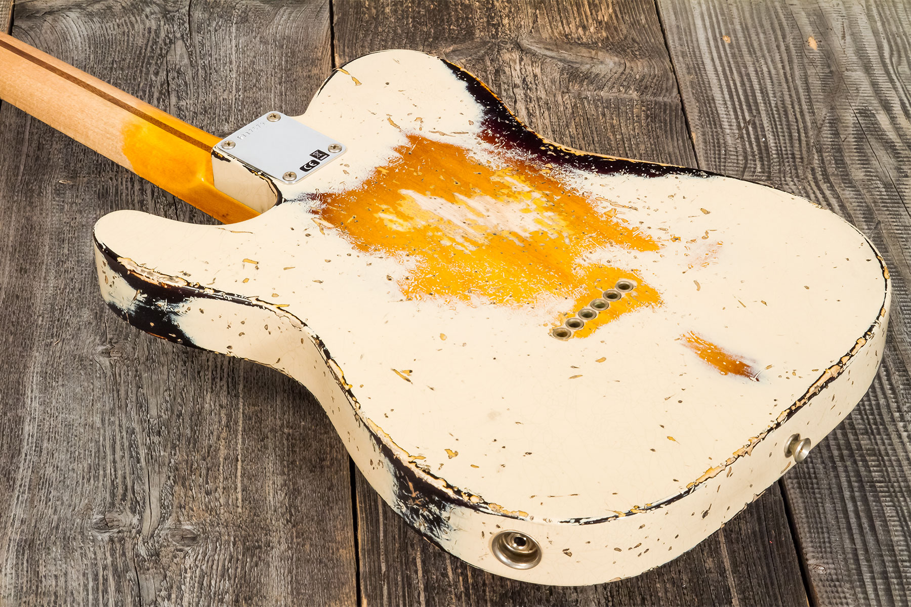 Fender Custom Shop Tele 1957 Sh Ht Mn #r117579 - Heavy Relic Desert Sand Ov. Sunburst - E-Gitarre in Teleform - Variation 5