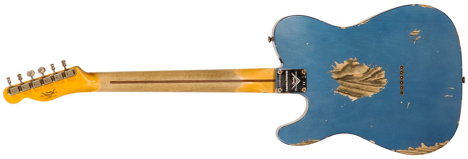 Fender Custom Shop Tele 1958 2s Ht Mn #cz550155 - Heavy Relic Lake Placid Blue - E-Gitarre in Teleform - Variation 1