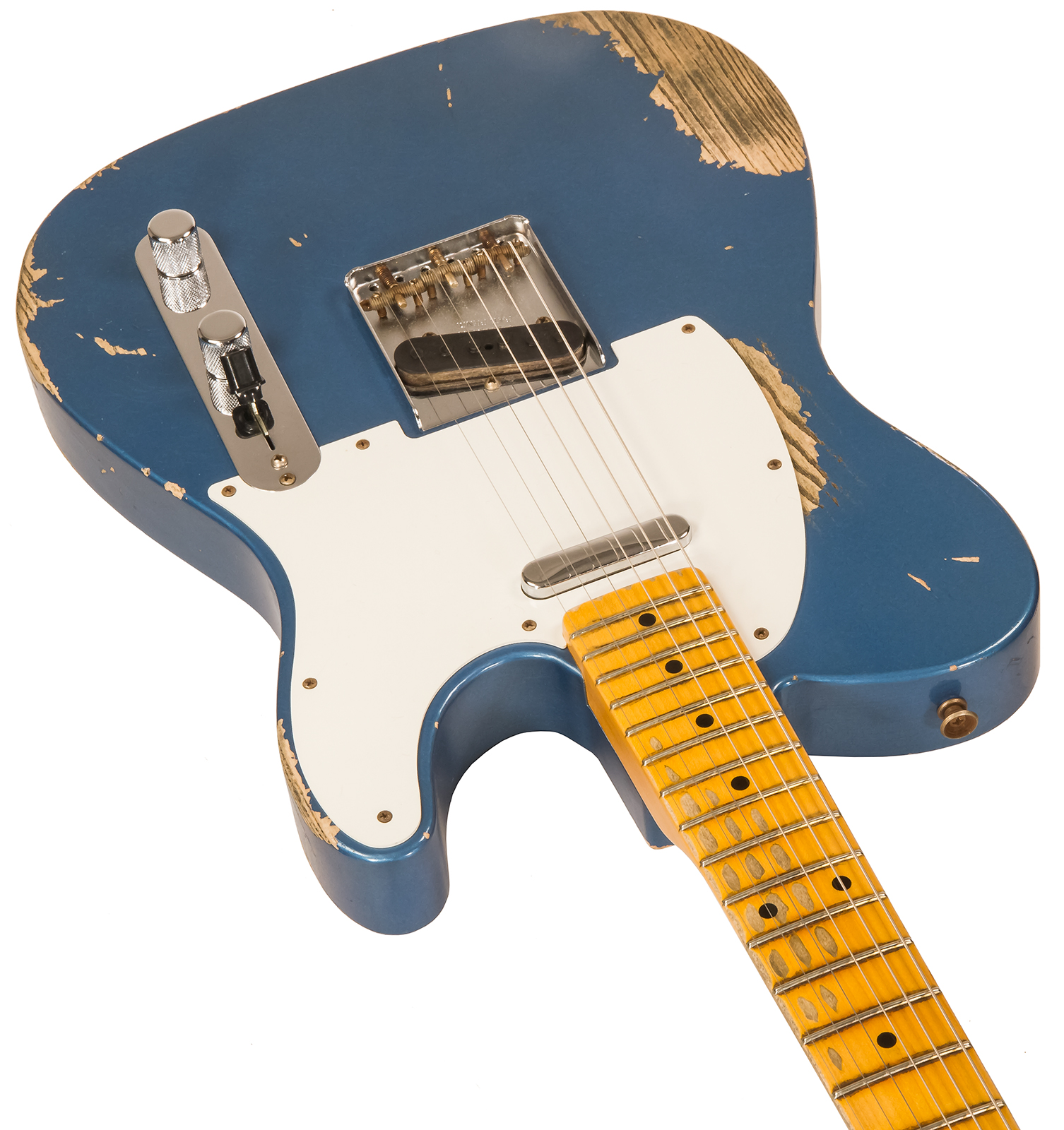 Fender Custom Shop Tele 1958 2s Ht Mn #cz550155 - Heavy Relic Lake Placid Blue - E-Gitarre in Teleform - Variation 2