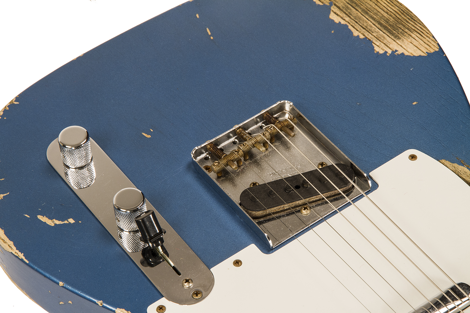 Fender Custom Shop Tele 1958 2s Ht Mn #cz550155 - Heavy Relic Lake Placid Blue - E-Gitarre in Teleform - Variation 3