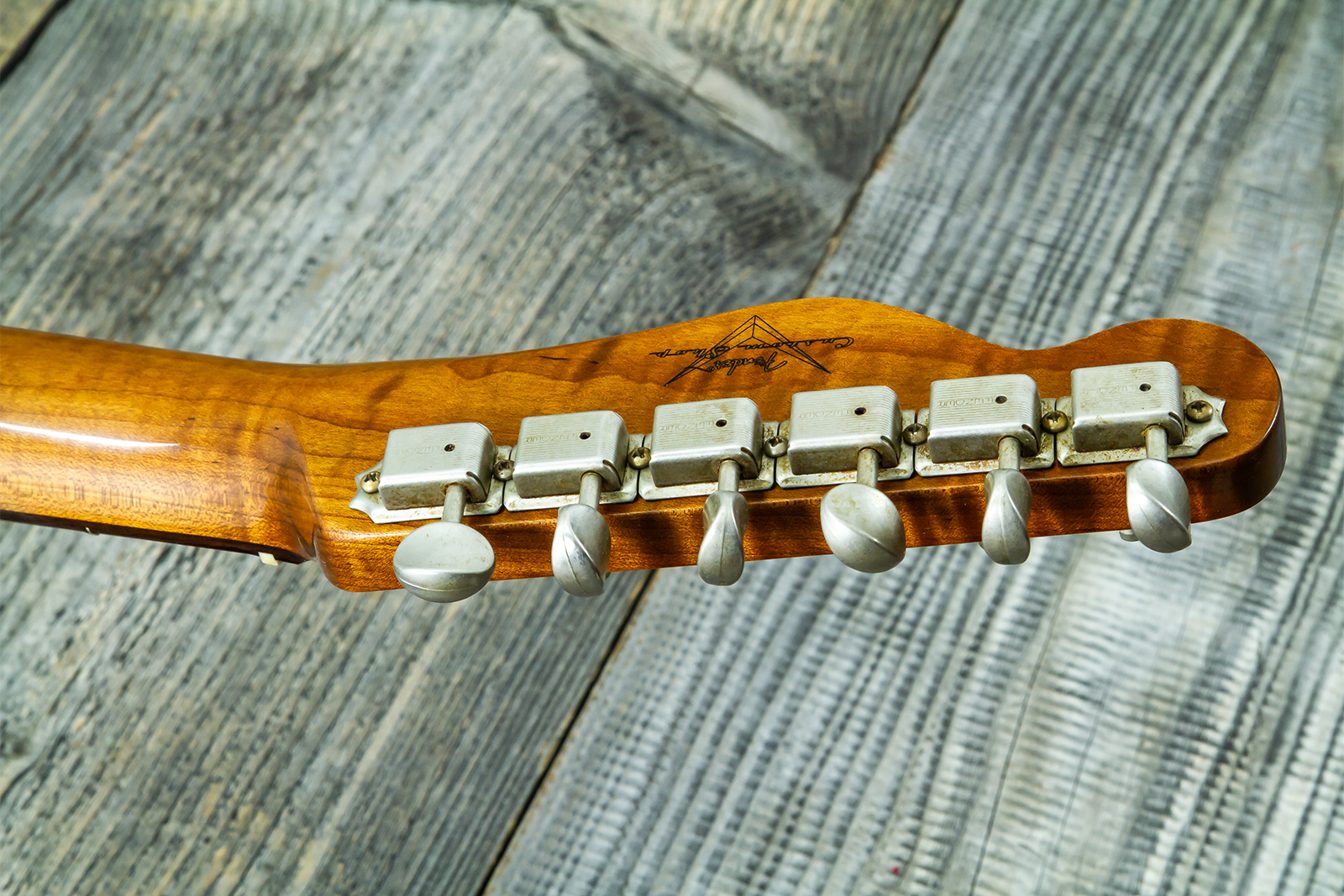 Fender Custom Shop Tele 1959 Vintage Custom 2s Ht Rw #r147917 - Journeyman Relic Candy Green - E-Gitarre in Teleform - Variation 13