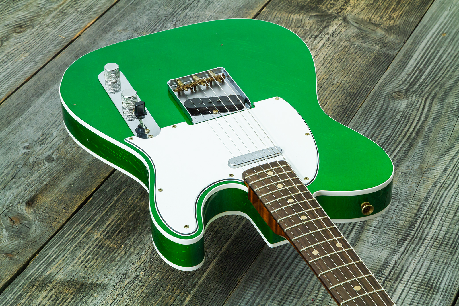 Fender Custom Shop Tele 1959 Vintage Custom 2s Ht Rw #r147917 - Journeyman Relic Candy Green - E-Gitarre in Teleform - Variation 2