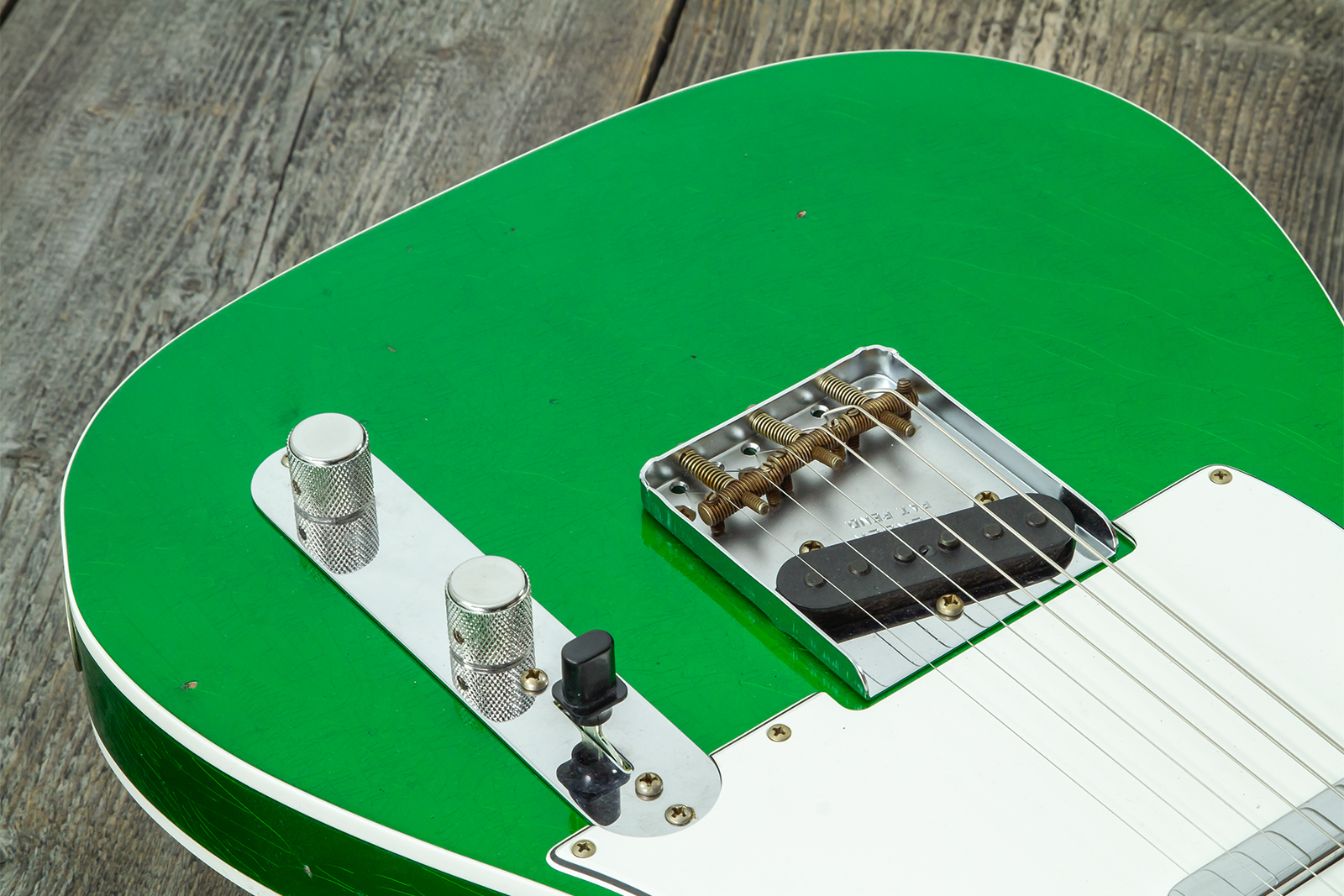 Fender Custom Shop Tele 1959 Vintage Custom 2s Ht Rw #r147917 - Journeyman Relic Candy Green - E-Gitarre in Teleform - Variation 3