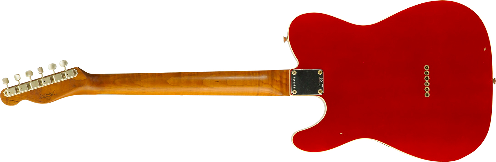 Fender Custom Shop Tele 1959 Vintage Custom 2s Ht Rw #r147953 - Journeyman Relic Candy Apple Red - E-Gitarre in Teleform - Variation 1