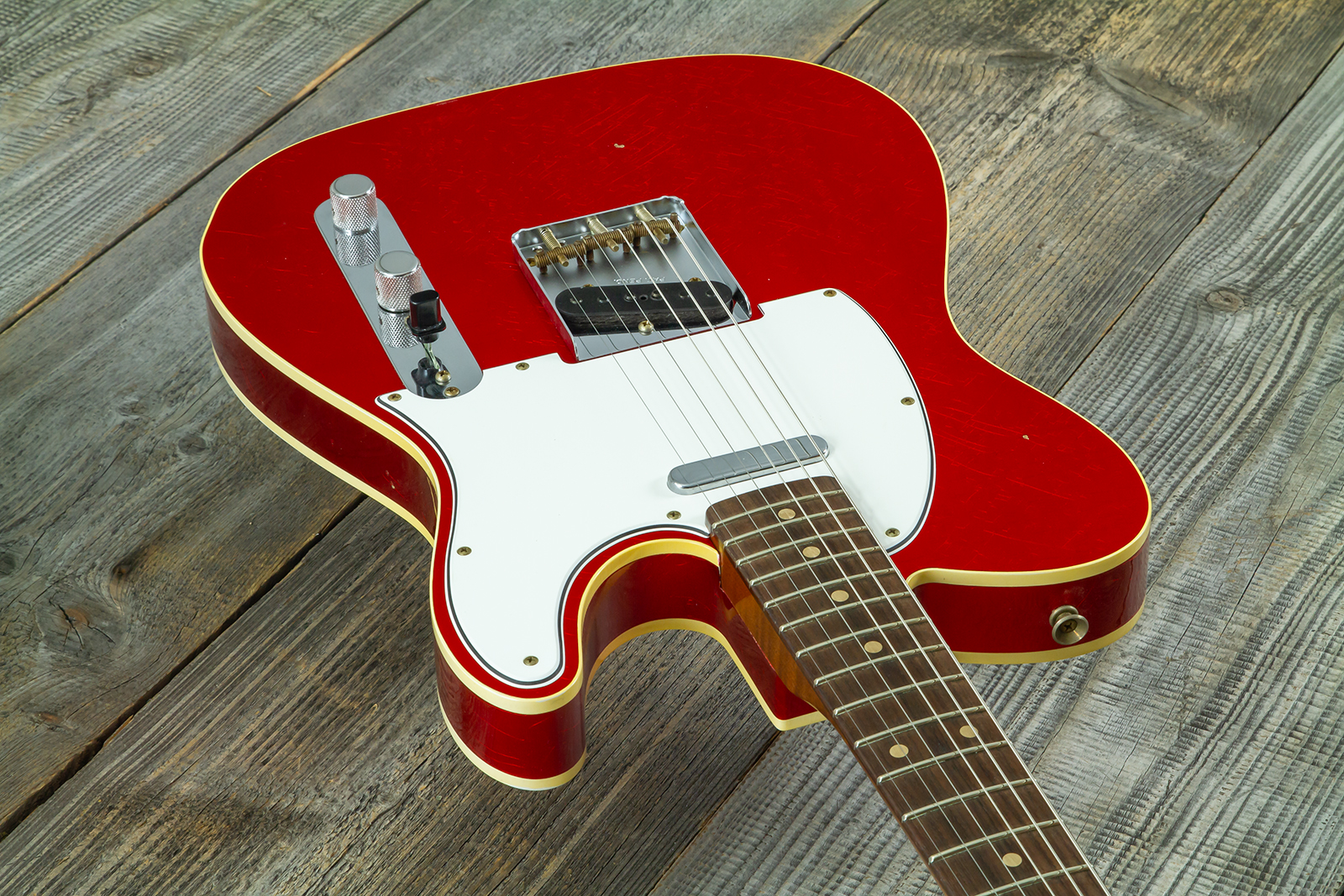 Fender Custom Shop Tele 1959 Vintage Custom 2s Ht Rw #r147953 - Journeyman Relic Candy Apple Red - E-Gitarre in Teleform - Variation 2