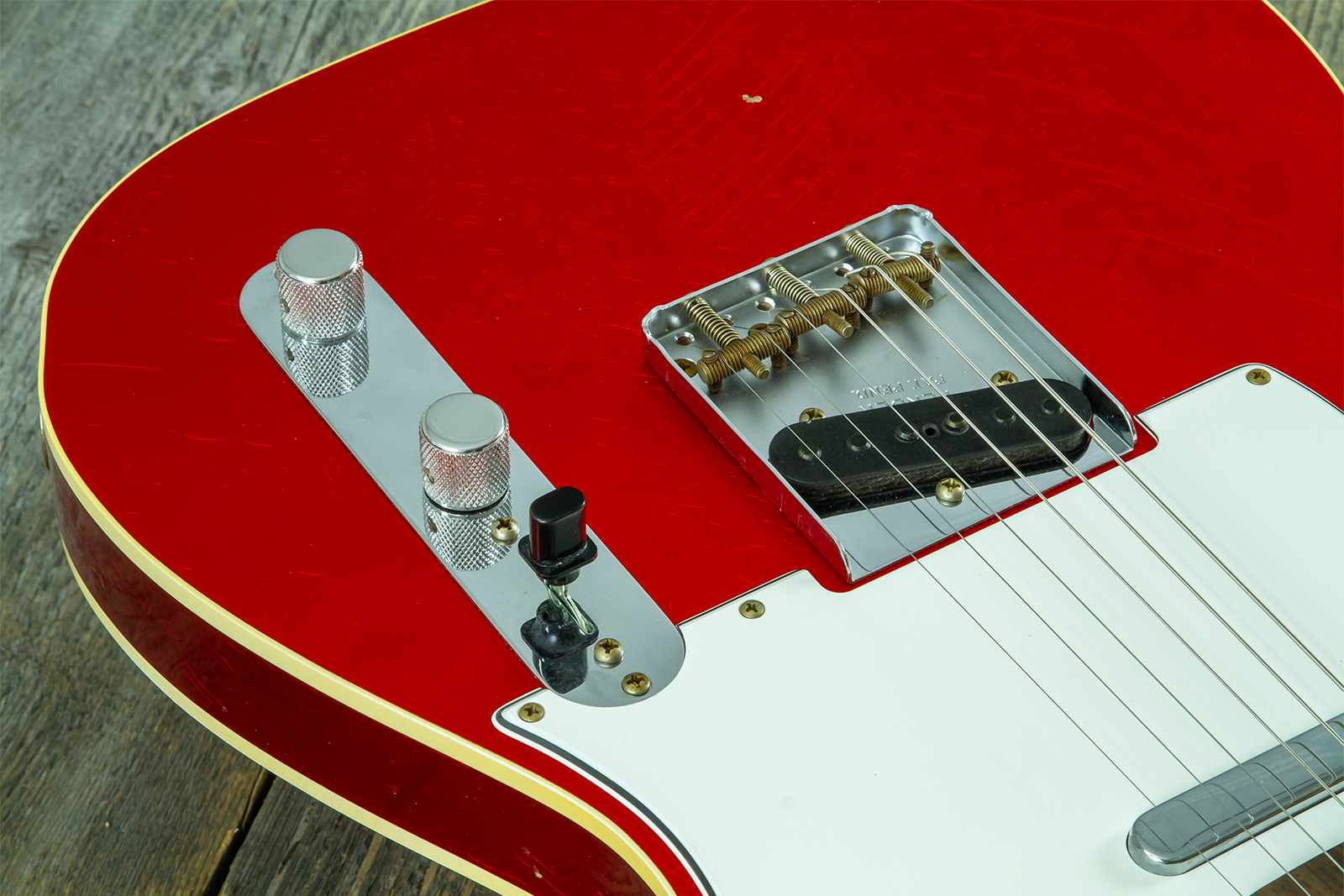 Fender Custom Shop Tele 1959 Vintage Custom 2s Ht Rw #r147953 - Journeyman Relic Candy Apple Red - E-Gitarre in Teleform - Variation 3