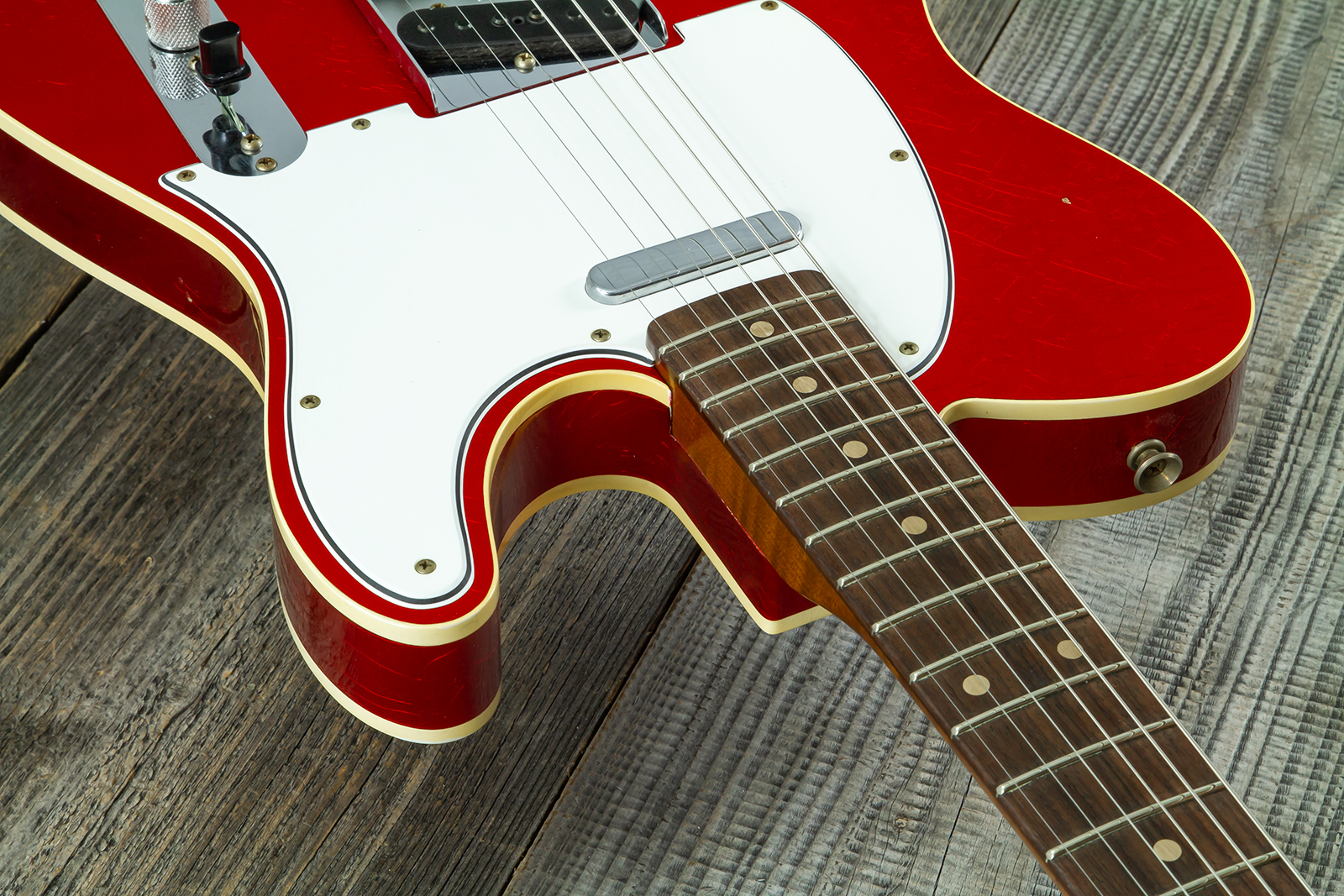 Fender Custom Shop Tele 1959 Vintage Custom 2s Ht Rw #r147953 - Journeyman Relic Candy Apple Red - E-Gitarre in Teleform - Variation 4