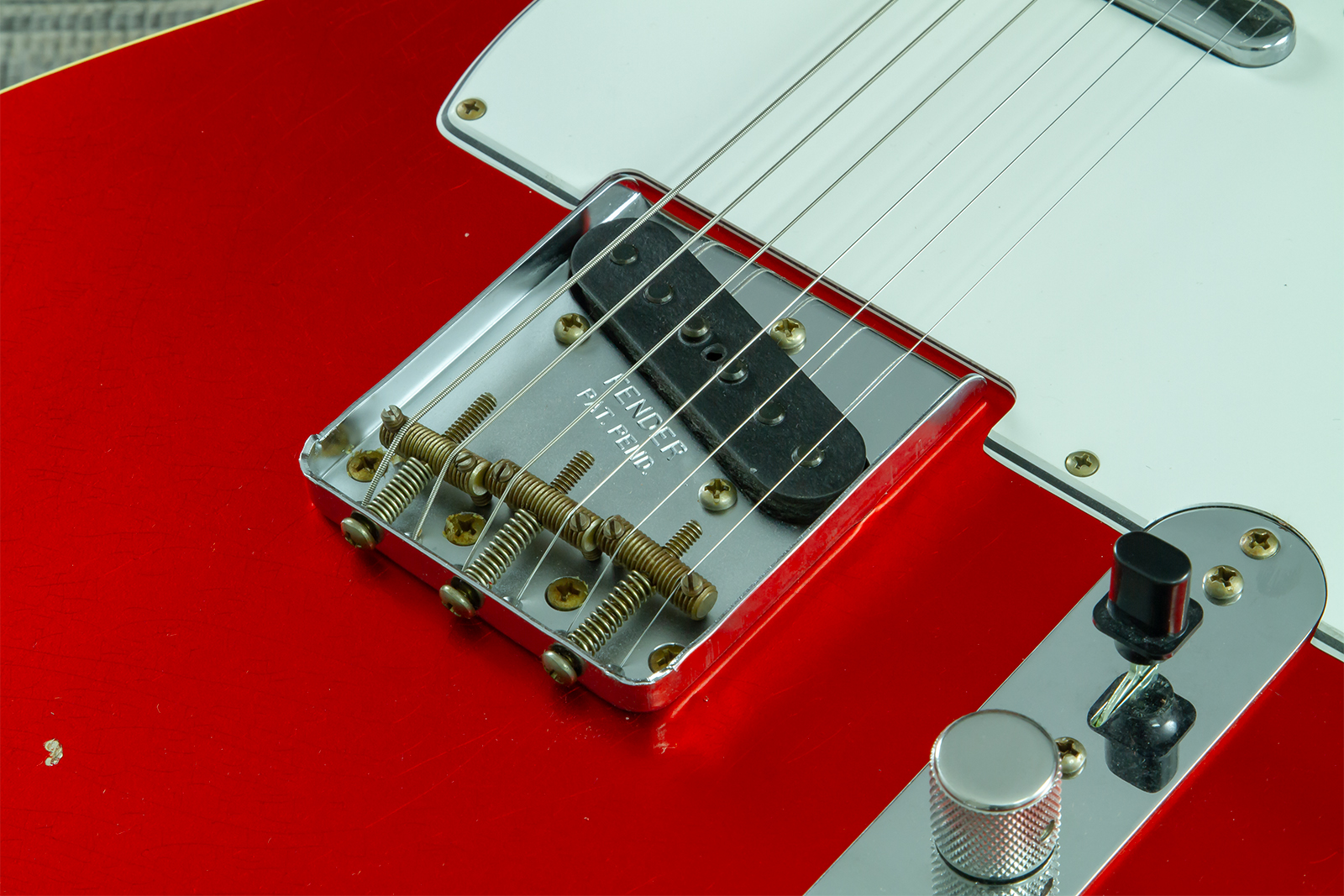 Fender Custom Shop Tele 1959 Vintage Custom 2s Ht Rw #r147953 - Journeyman Relic Candy Apple Red - E-Gitarre in Teleform - Variation 5