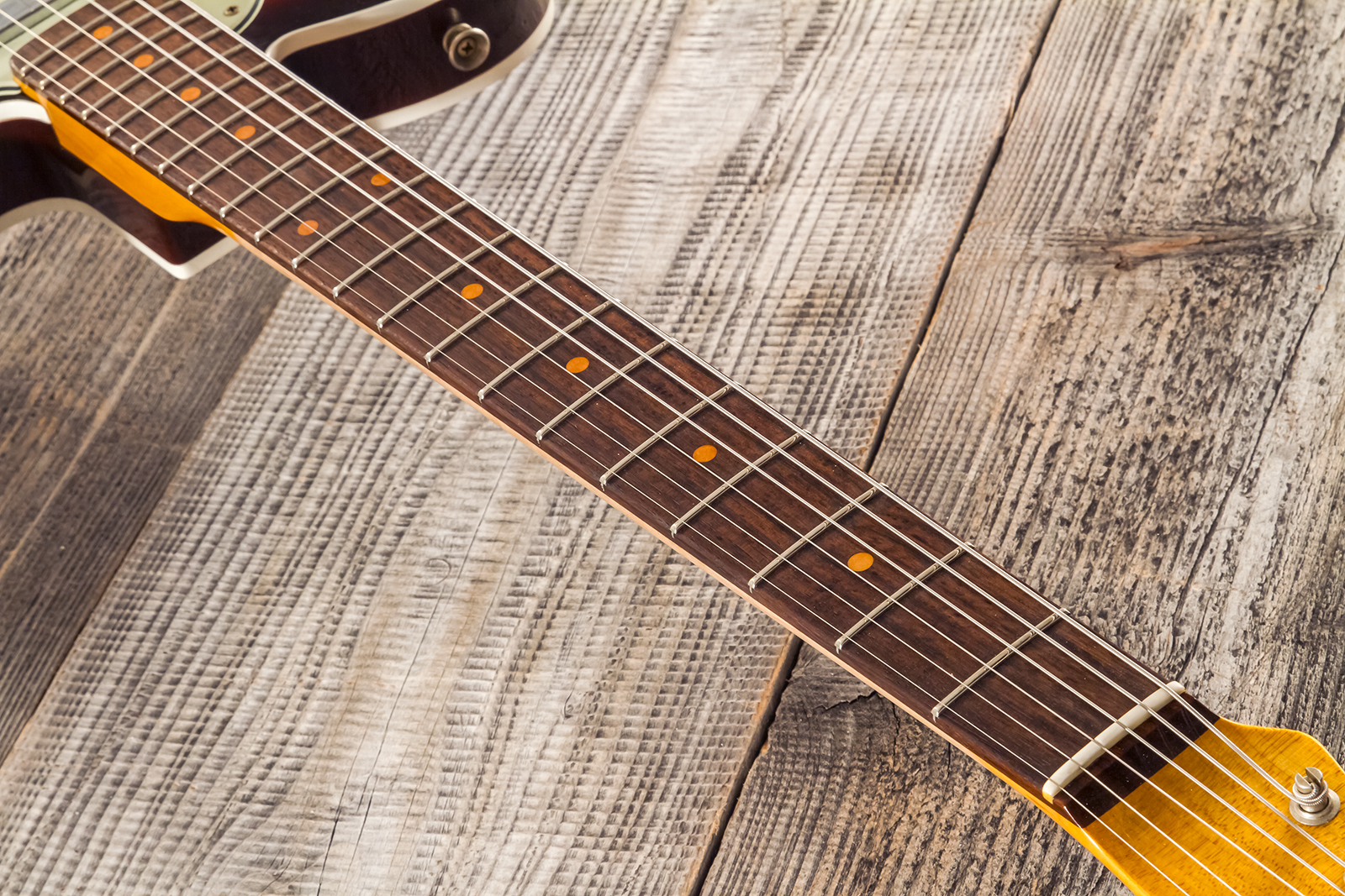 Fender Custom Shop Tele 1960 2s Ht Rw - Heavy Relic Chocolate 3-color Sunburst - E-Gitarre in Teleform - Variation 11