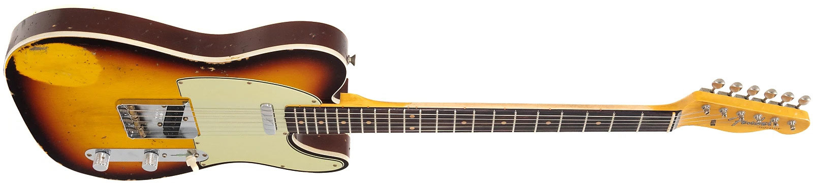 Fender Custom Shop Tele 1960 2s Ht Rw - Heavy Relic Chocolate 3-color Sunburst - E-Gitarre in Teleform - Variation 1