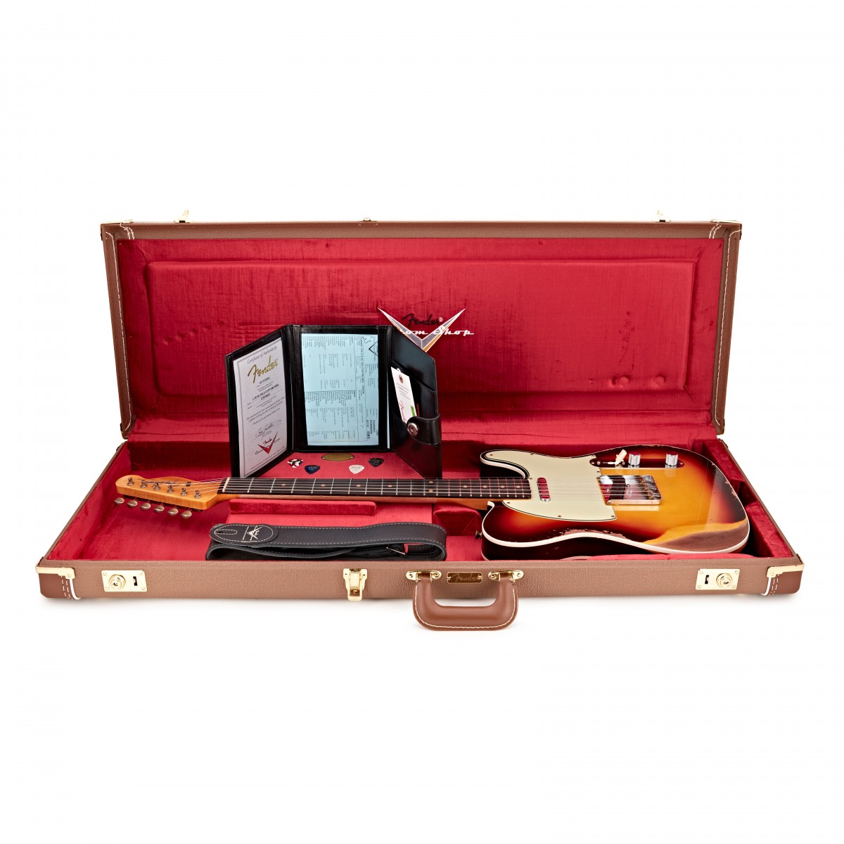Fender Custom Shop Tele 1960 2s Ht Rw - Heavy Relic Chocolate 3-color Sunburst - E-Gitarre in Teleform - Variation 4