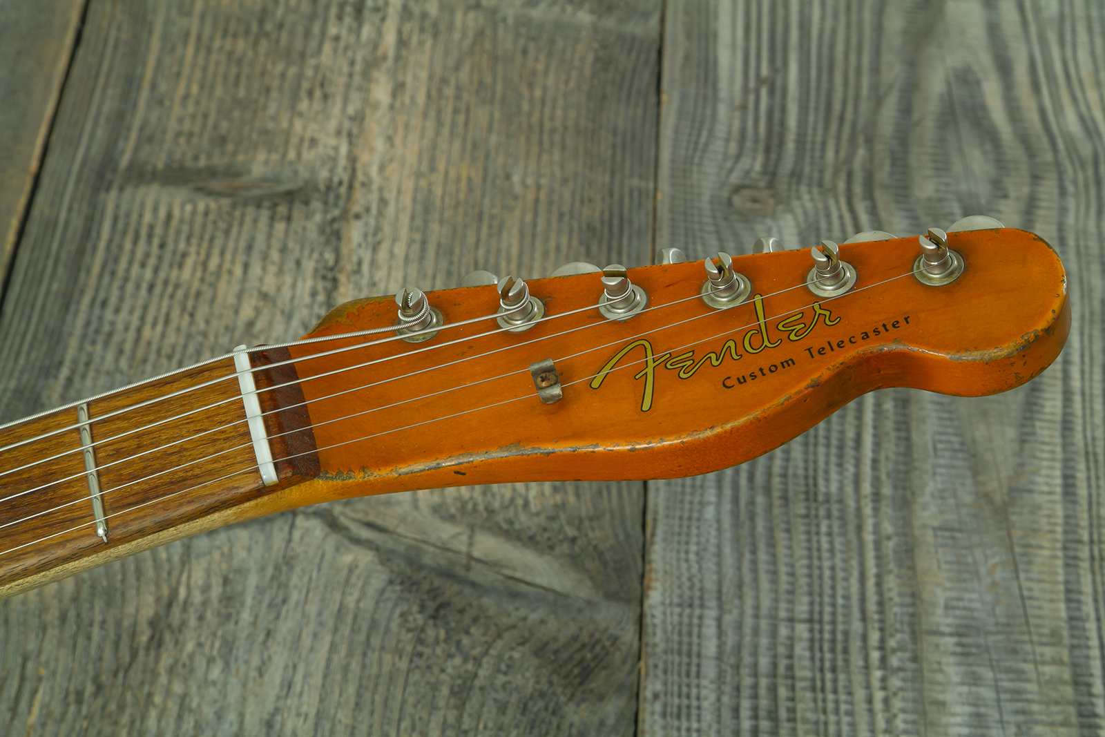 Fender Custom Shop Tele 1960 Custom Mb D.wilson 2s Ht Rw #cz547696 - Heavy Relic Aged Vintage White - E-Gitarre in Teleform - Variation 13