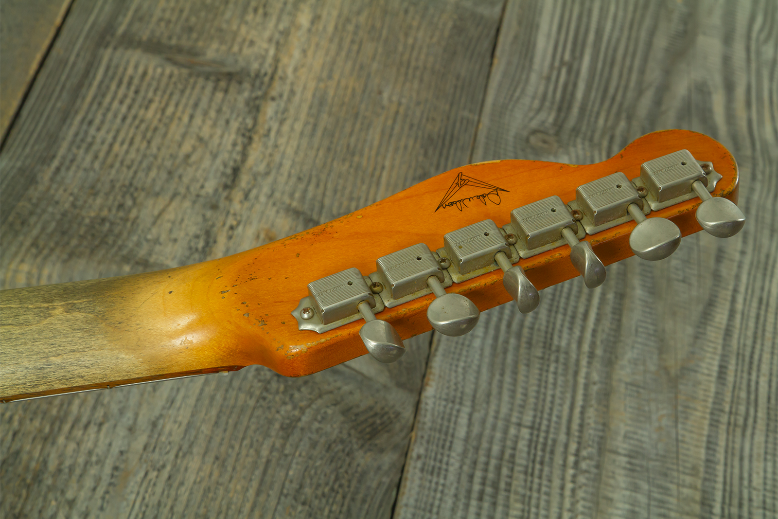 Fender Custom Shop Tele 1960 Custom Mb D.wilson 2s Ht Rw #cz547696 - Heavy Relic Aged Vintage White - E-Gitarre in Teleform - Variation 14