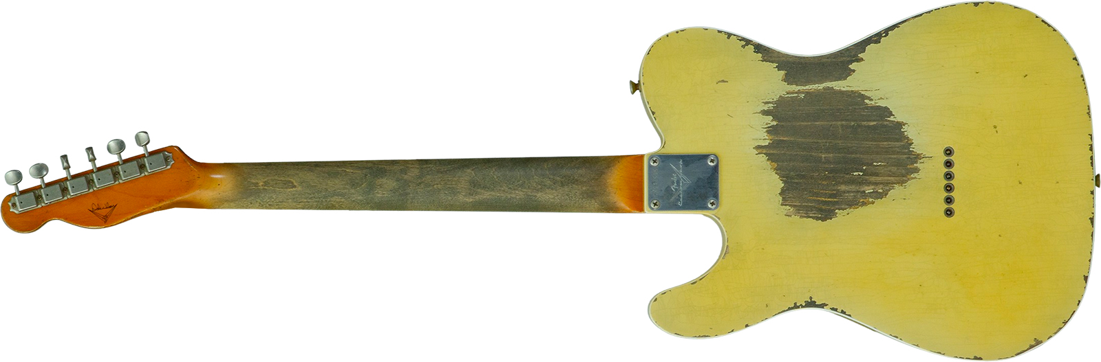 Fender Custom Shop Tele 1960 Custom Mb D.wilson 2s Ht Rw #cz547696 - Heavy Relic Aged Vintage White - E-Gitarre in Teleform - Variation 1