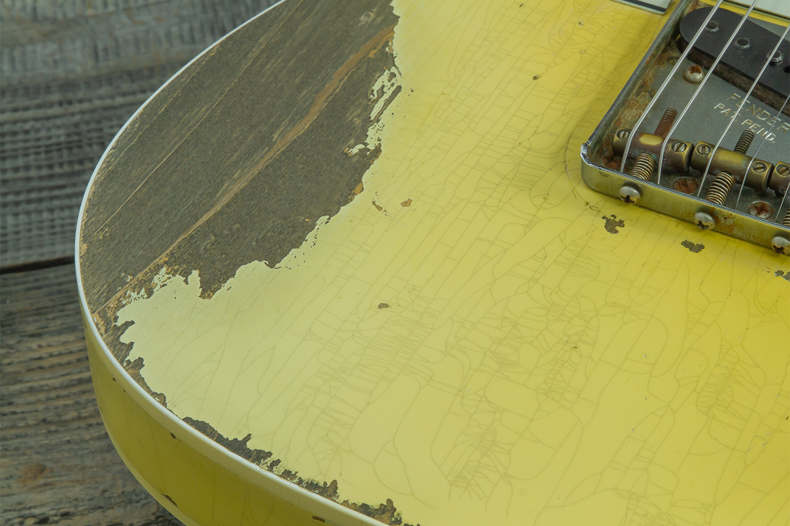 Fender Custom Shop Tele 1960 Custom Mb D.wilson 2s Ht Rw #cz547696 - Heavy Relic Aged Vintage White - E-Gitarre in Teleform - Variation 5