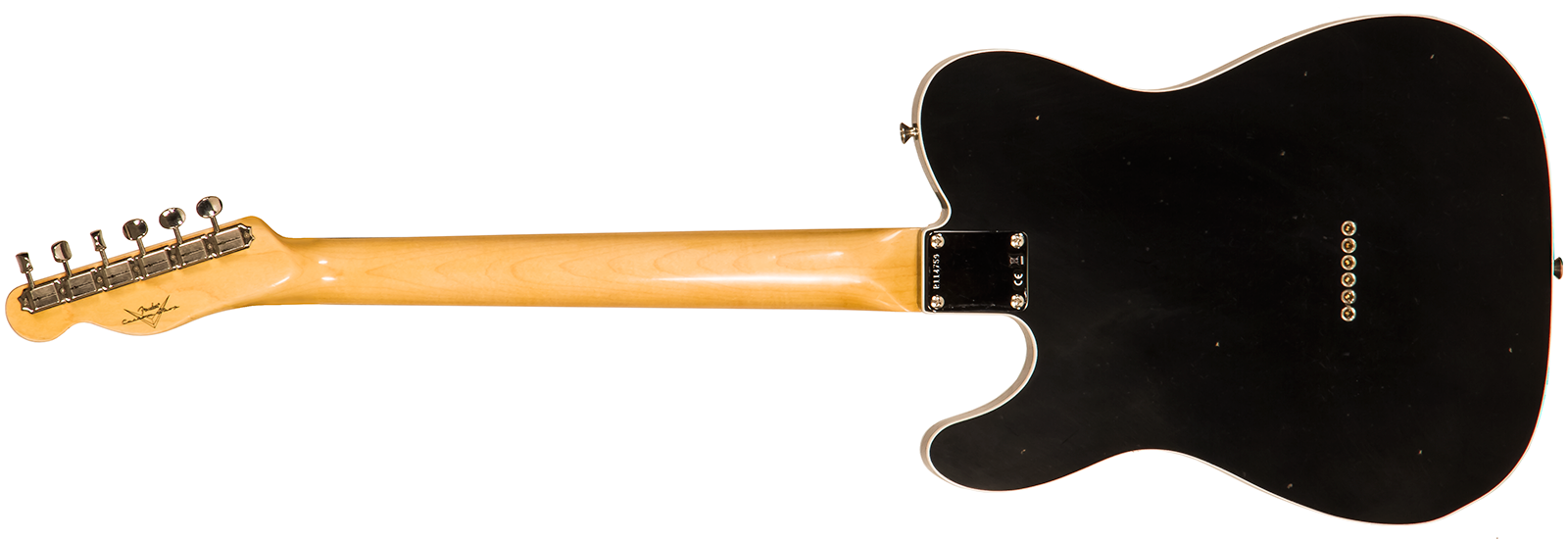 Fender Custom Shop Tele 1960 2s Ht Rw #r114759 - Journeyman Relic Black - E-Gitarre in Teleform - Variation 1