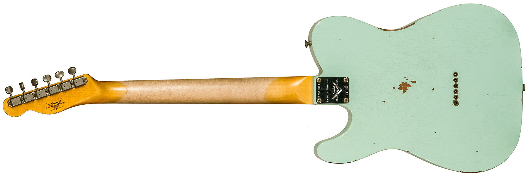 Fender Custom Shop Tele 1961 2s Ht Rw #cz565334 - Relic Faded Surf Green - E-Gitarre in Teleform - Variation 1