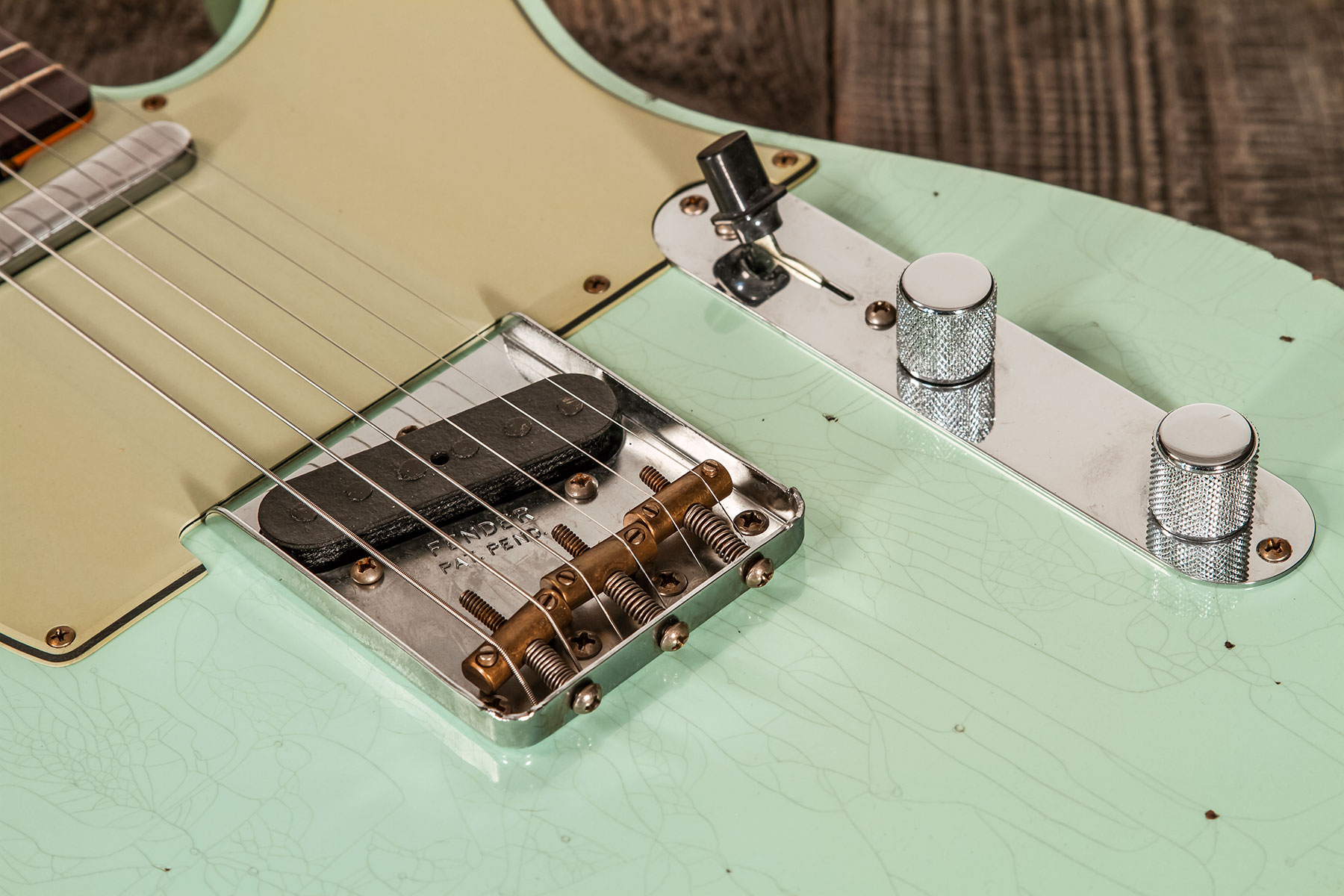 Fender Custom Shop Tele 1961 2s Ht Rw #cz565334 - Relic Faded Surf Green - E-Gitarre in Teleform - Variation 4