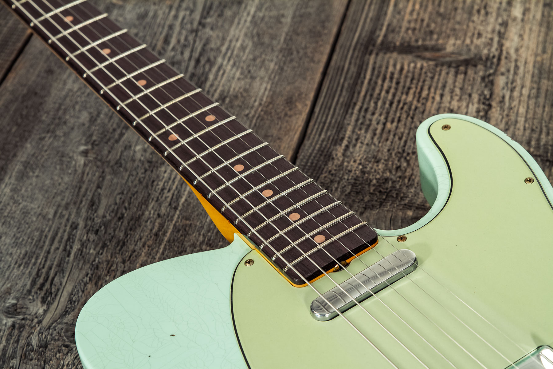 Fender Custom Shop Tele 1961 2s Ht Rw #cz565334 - Relic Faded Surf Green - E-Gitarre in Teleform - Variation 5