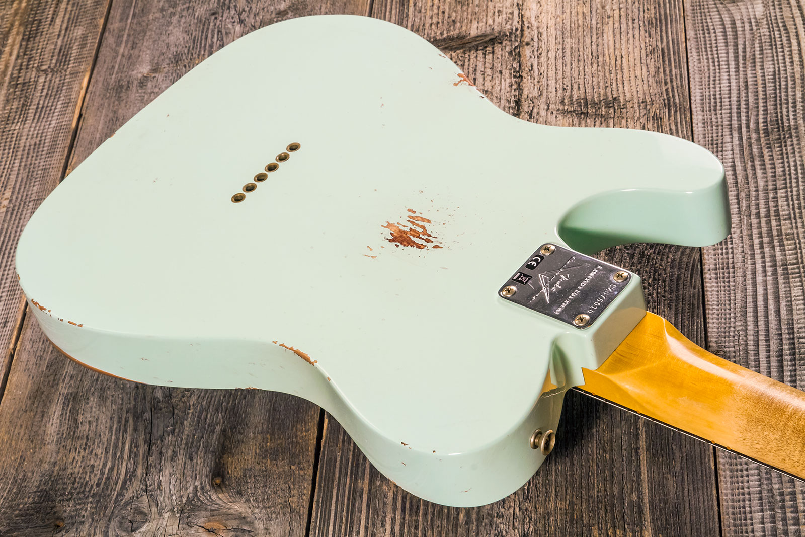Fender Custom Shop Tele 1961 2s Ht Rw #cz576010 - Relic Aged Surf Green - E-Gitarre in Teleform - Variation 5