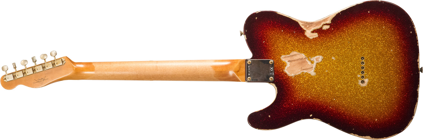Fender Custom Shop Tele 1963 2s Ht Rw #r141275 - Heavy Relic Sparkle 3-color Sunburst - E-Gitarre in Teleform - Variation 3