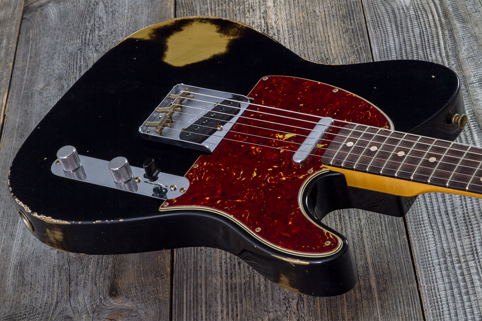 Fender Custom Shop Tele 1963 2s Ht Rw #r143447 - Black Over Hle Gold - E-Gitarre in Teleform - Variation 2