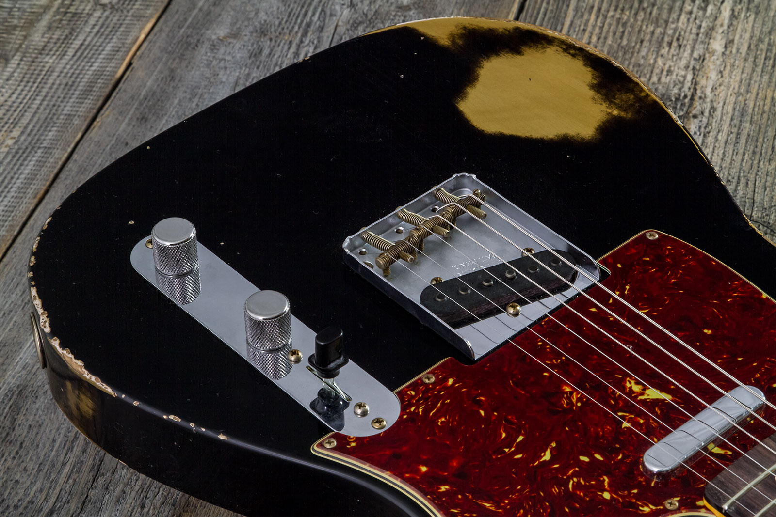 Fender Custom Shop Tele 1963 2s Ht Rw #r143447 - Black Over Hle Gold - E-Gitarre in Teleform - Variation 3