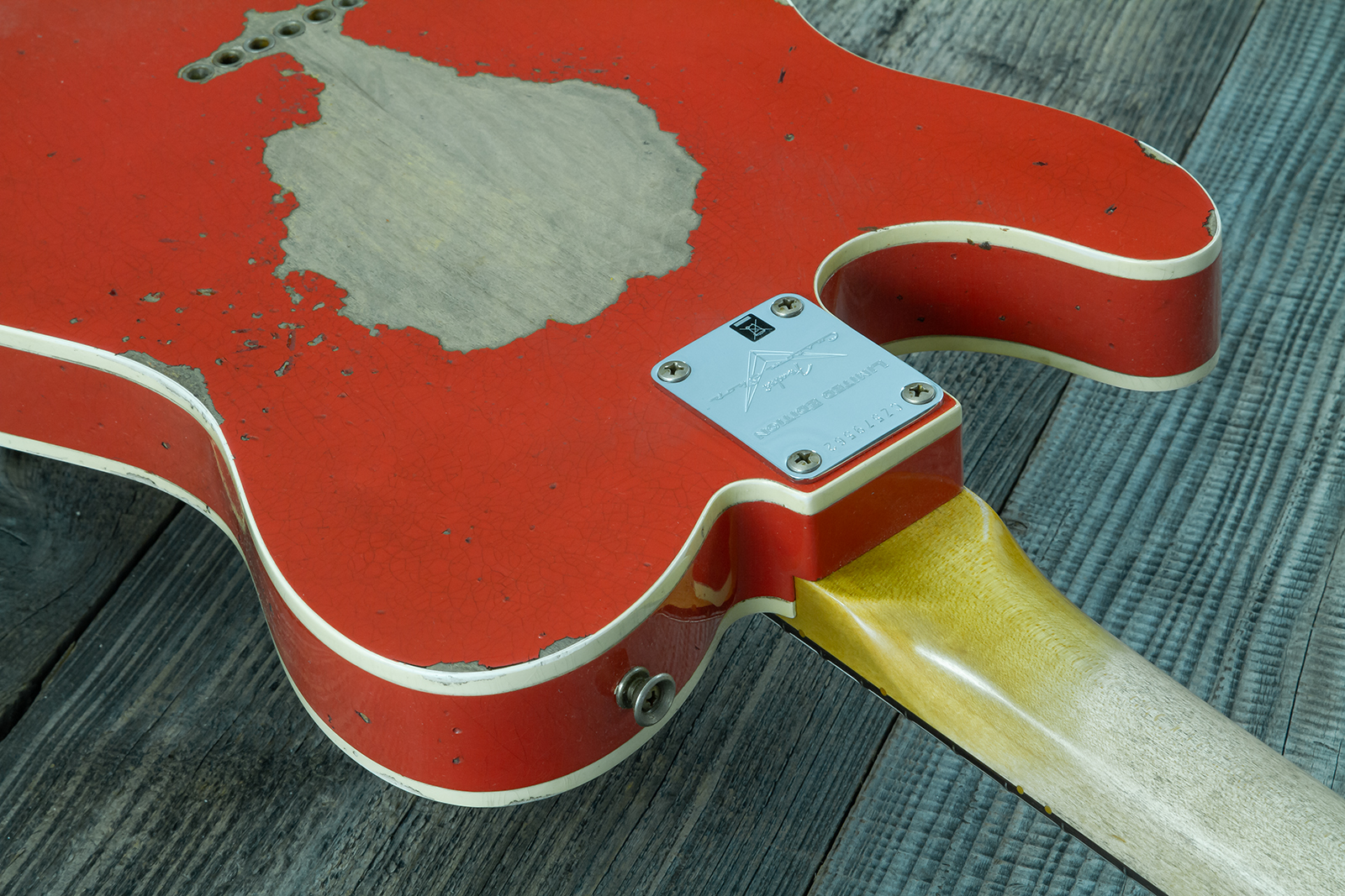 Fender Custom Shop Tele Custom 1960 2s Ht Rw #cz579562 - Heavy Relic Tahitian Coral O. 3-color Sunburst - E-Gitarre in Teleform - Variation 11