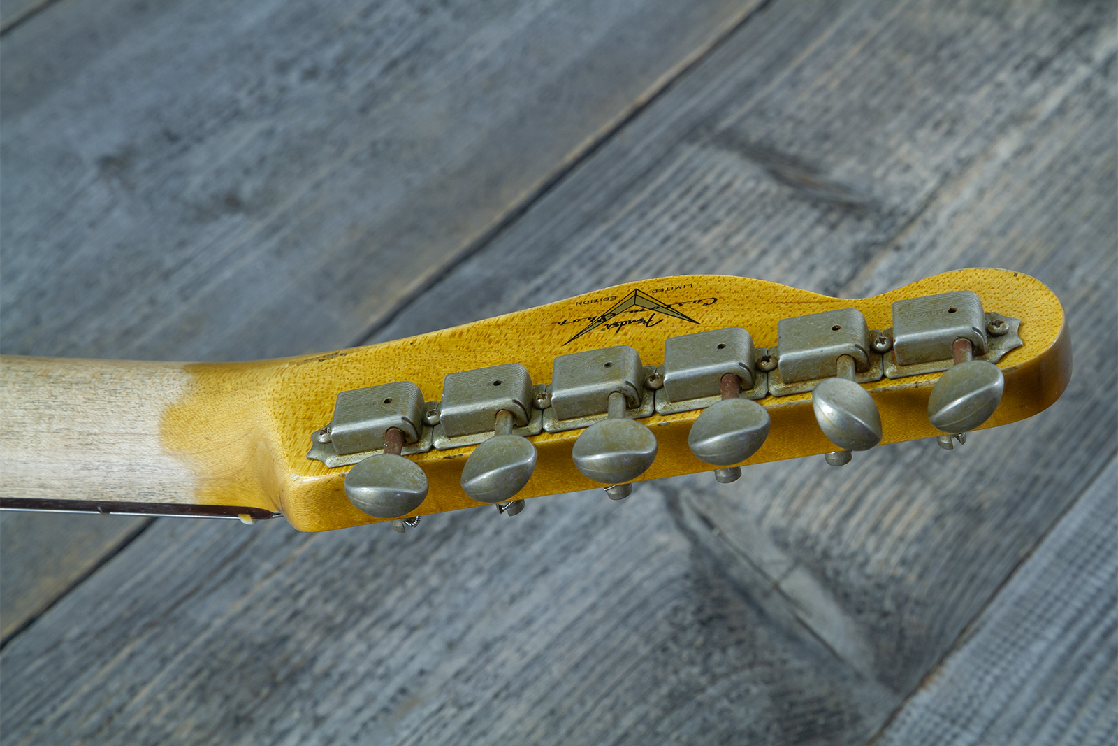 Fender Custom Shop Tele Custom 1960 2s Ht Rw #cz579562 - Heavy Relic Tahitian Coral O. 3-color Sunburst - E-Gitarre in Teleform - Variation 13